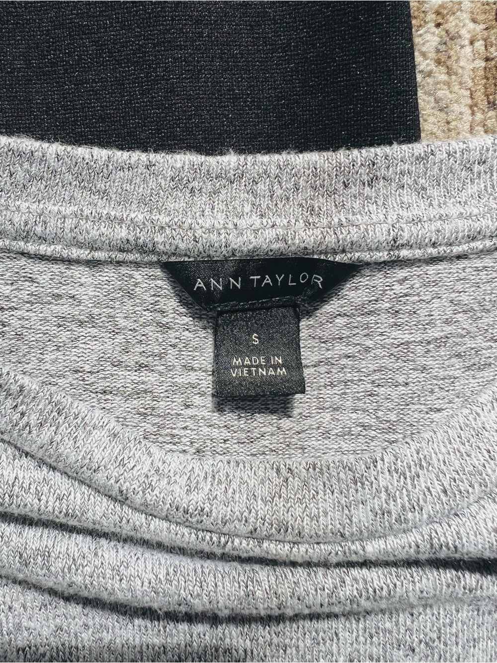 Ann Taylor Black Sheer-Sleeve Women’s Top and Gray Top Bundle - Picture 3 of 6